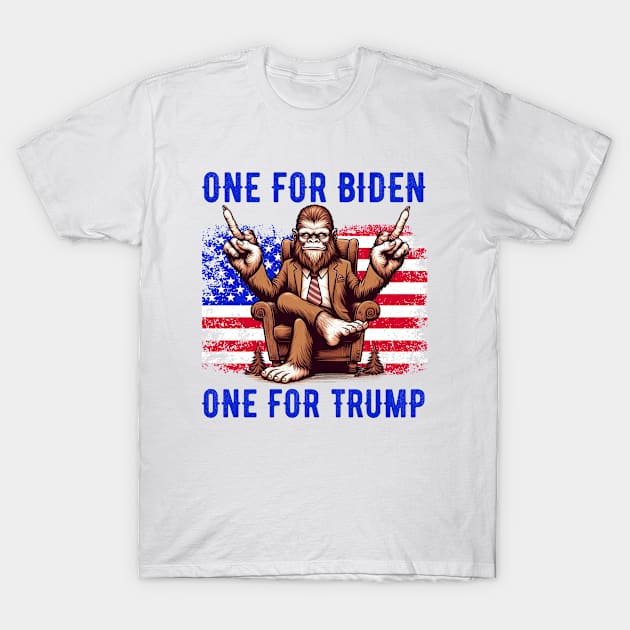 Bigfoot Middle Finger Funny Election 2024 T-Shirt by GreenCraft